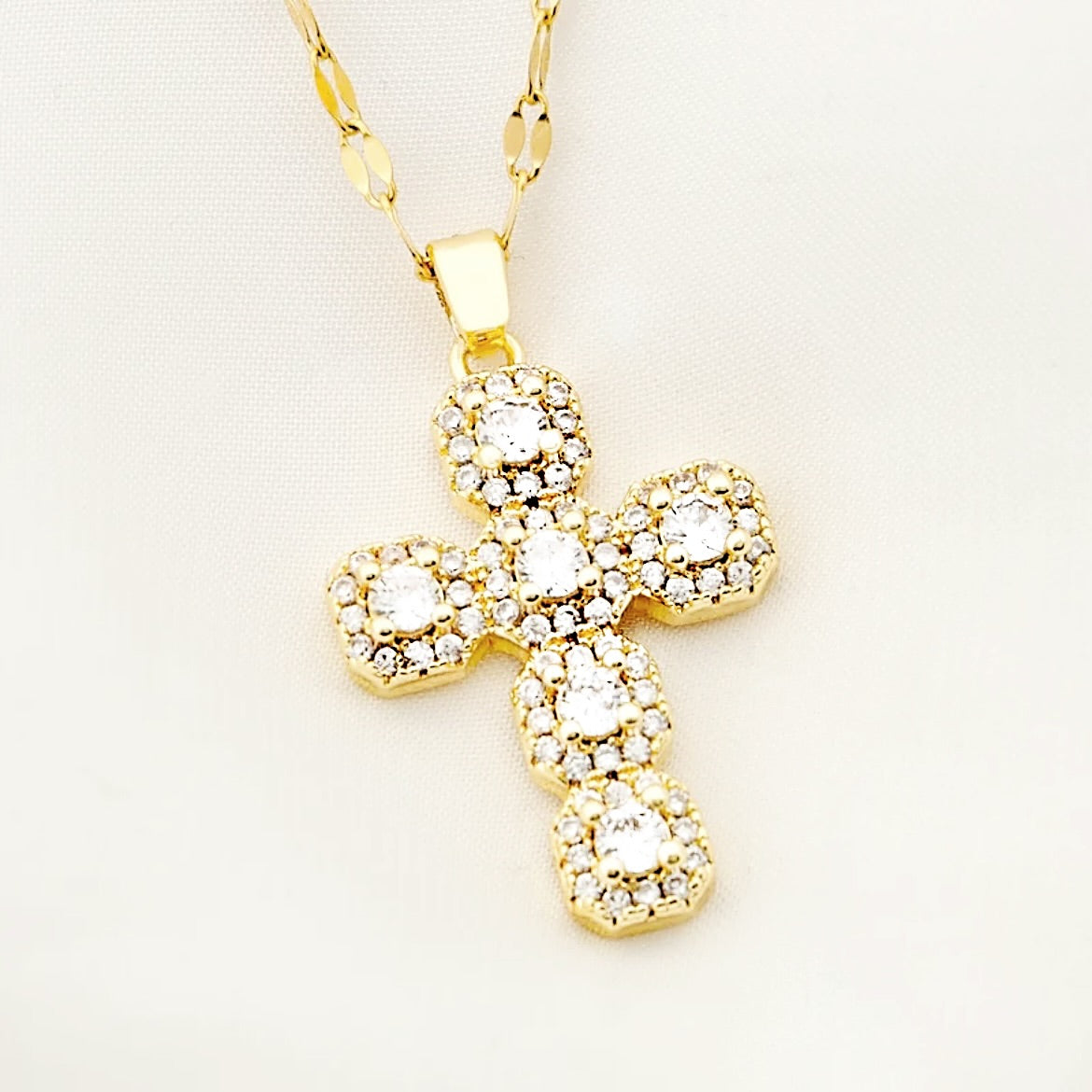 Diamond cross necklace