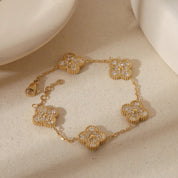 Pink clover bracelet