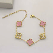 Pink clover bracelet