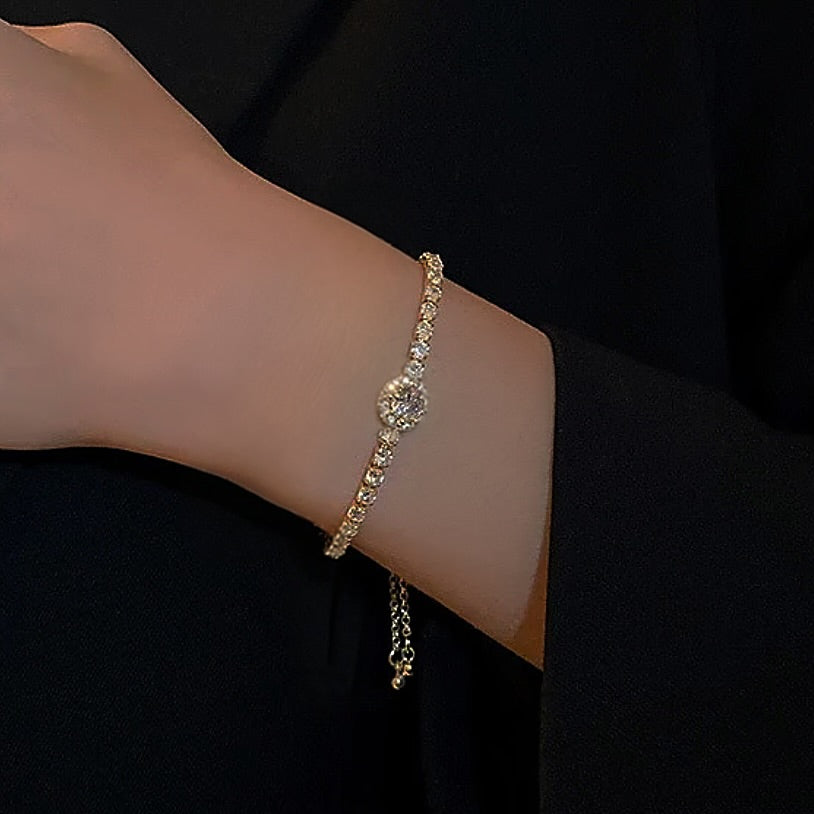 Diamond Halo Tennis Bracelet