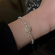 Square Halo Tennis Bracelet