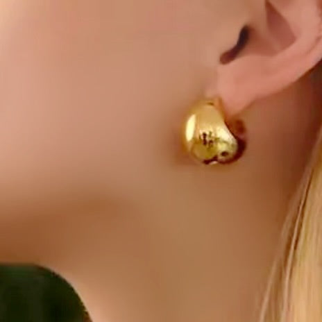 Gold dome hoop earrings