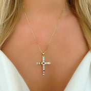 Colourful cross necklace