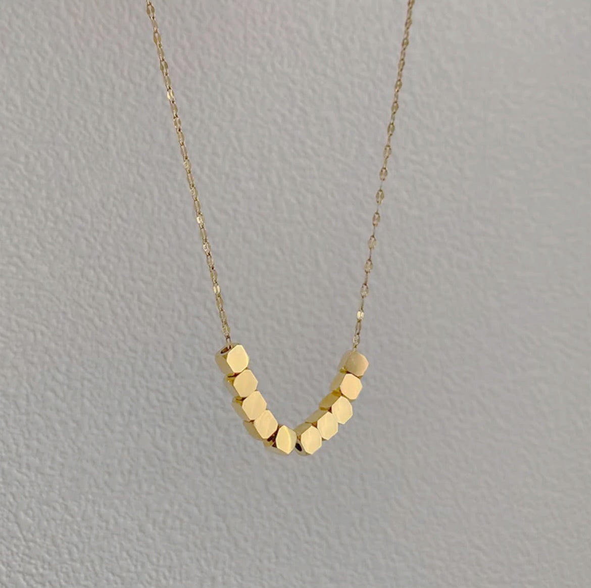 Gold Cube Necklace