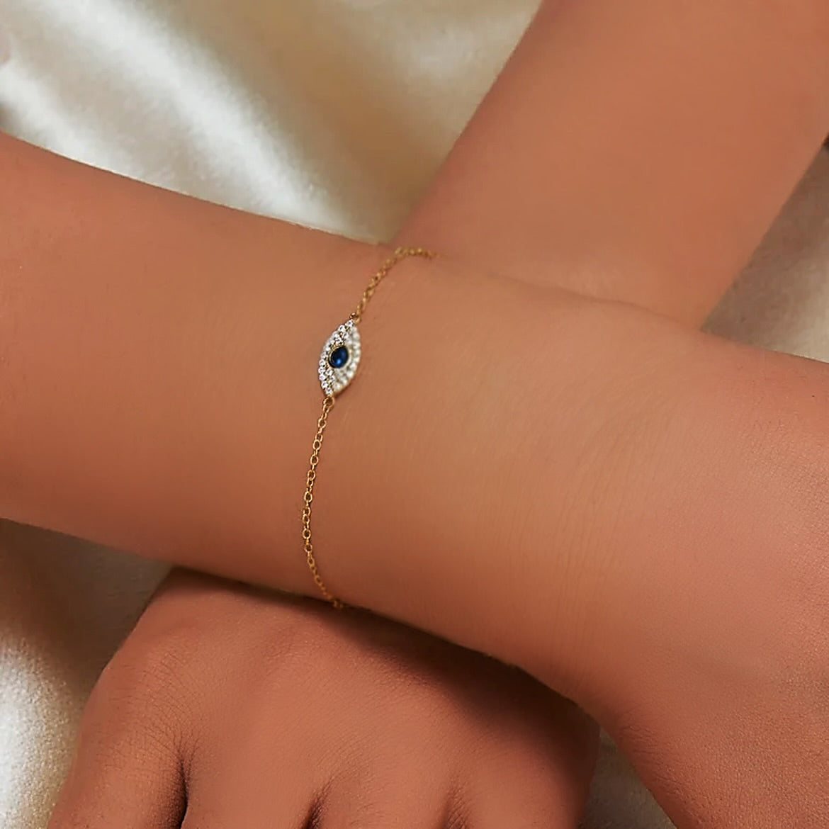 Gold evil eye necklace