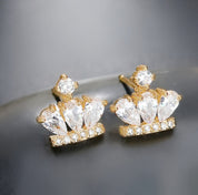 Diamond Crown Stud Earrings