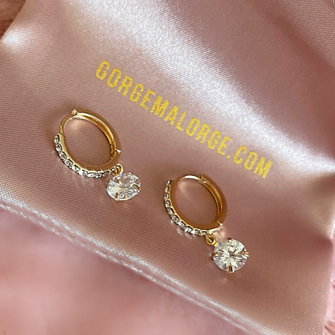 Diamond huggie earrings