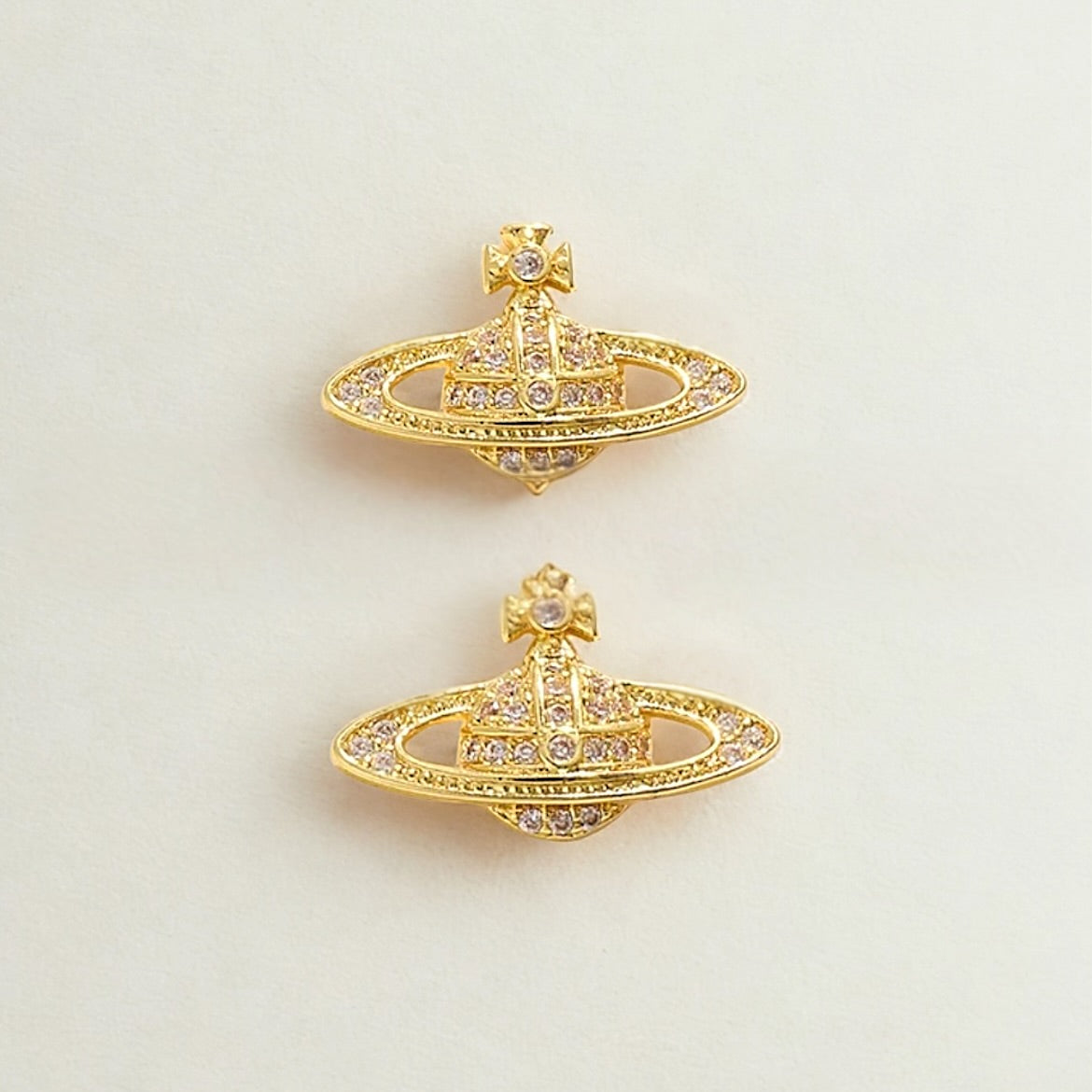Gold Orb Stud Earrings