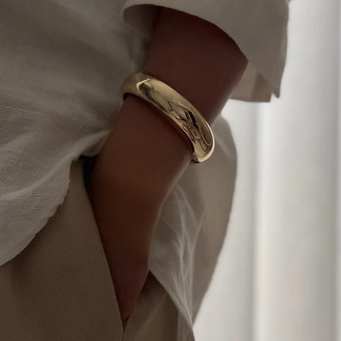 Chunky gold bangle