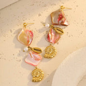 Pink Shell Statement Earrings