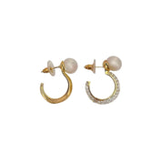 Pearl Gold Hoop Earrings