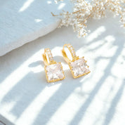 Diamond Huggie Earrings Square
