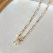 Diamond Pendant Tennis Necklace