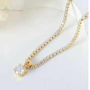 Diamond Pendant Tennis Necklace