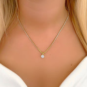 Diamond Pendant Tennis Necklace