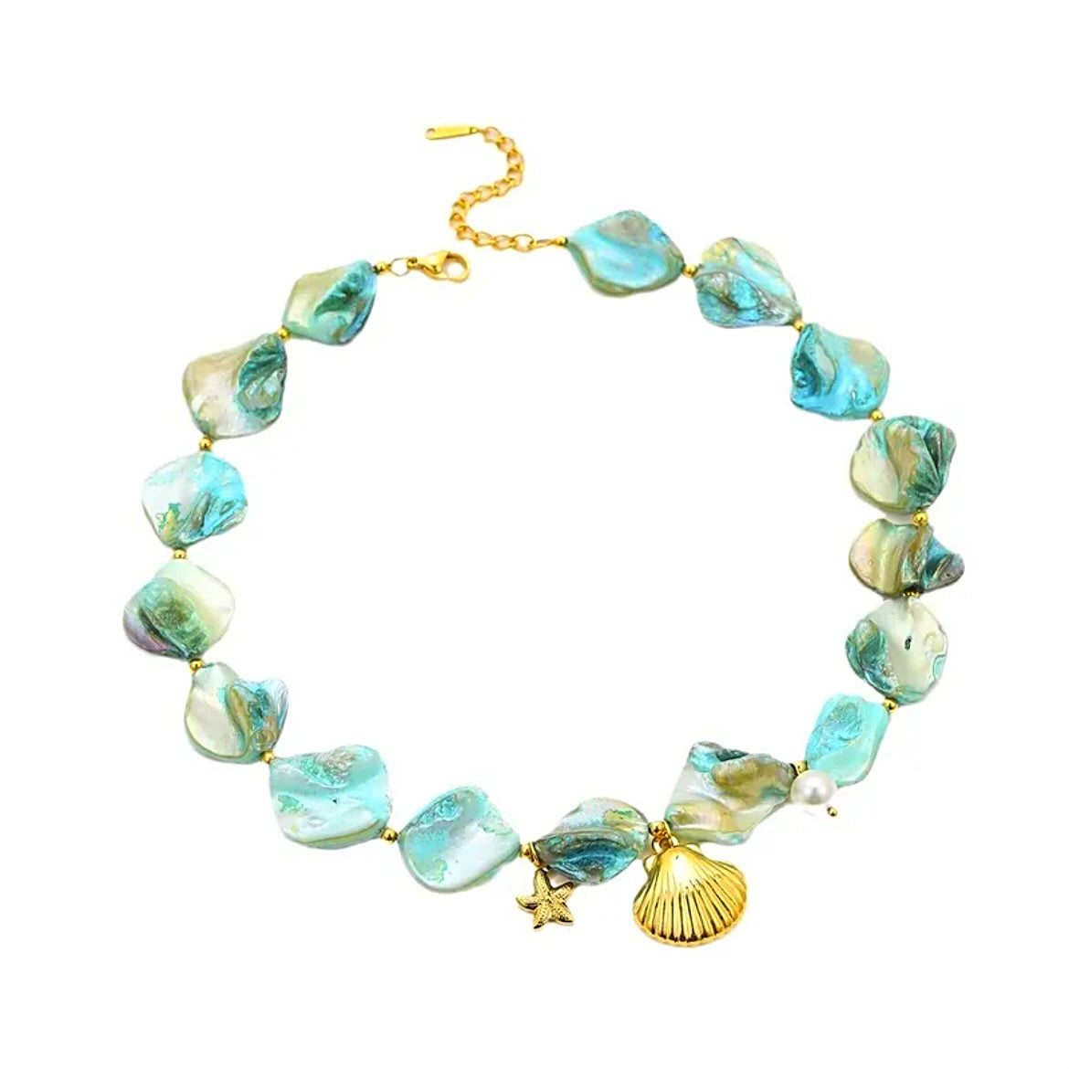 Blue shell necklace