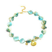 Blue shell necklace