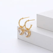 Diamond heart earrings