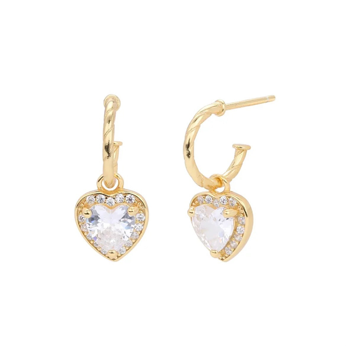 Diamond heart earrings