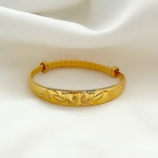 Gold flower bangle