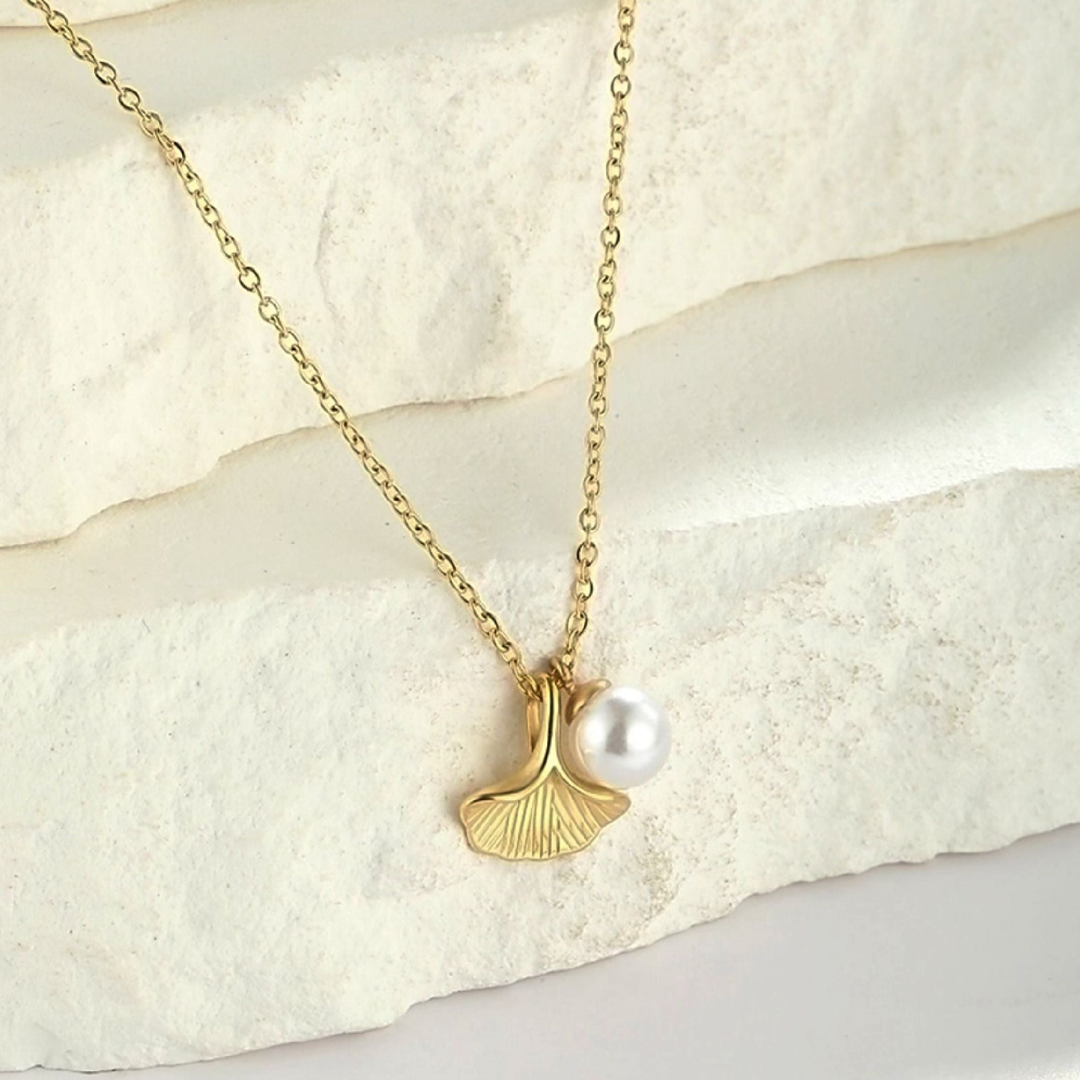 Gold mermaid tail necklace