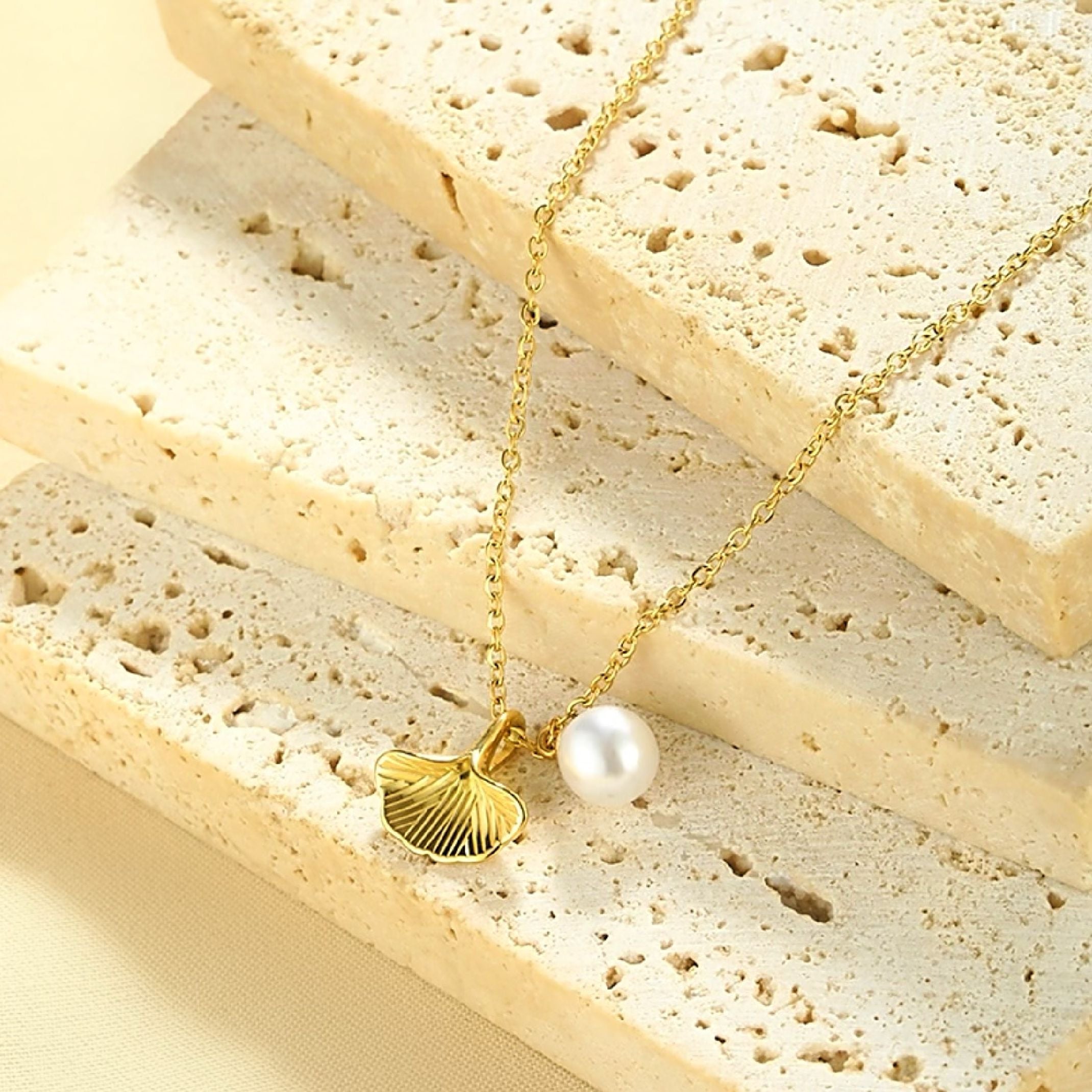 Gold mermaid tail necklace