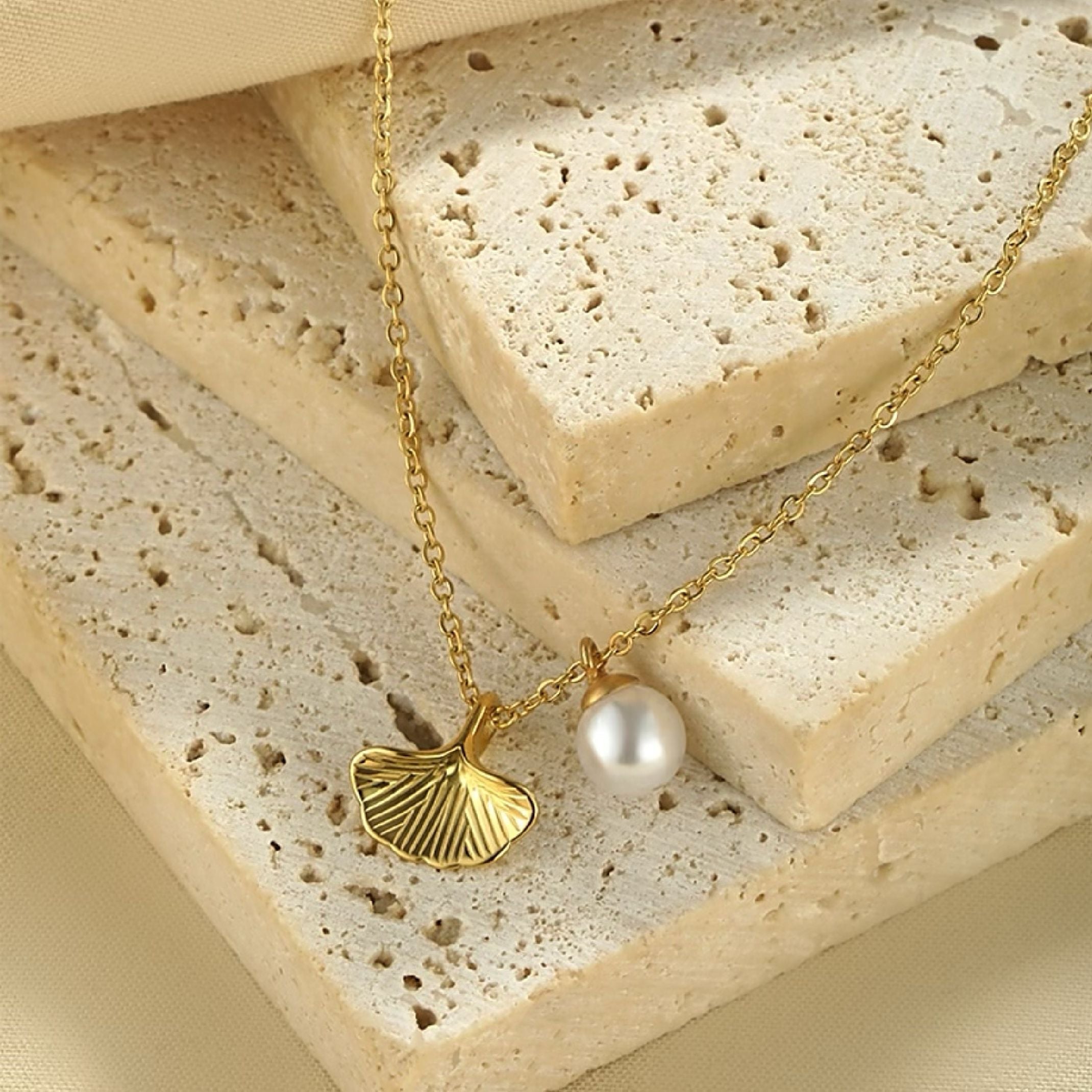 Gold mermaid tail necklace