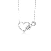 Silver infinity heart necklace