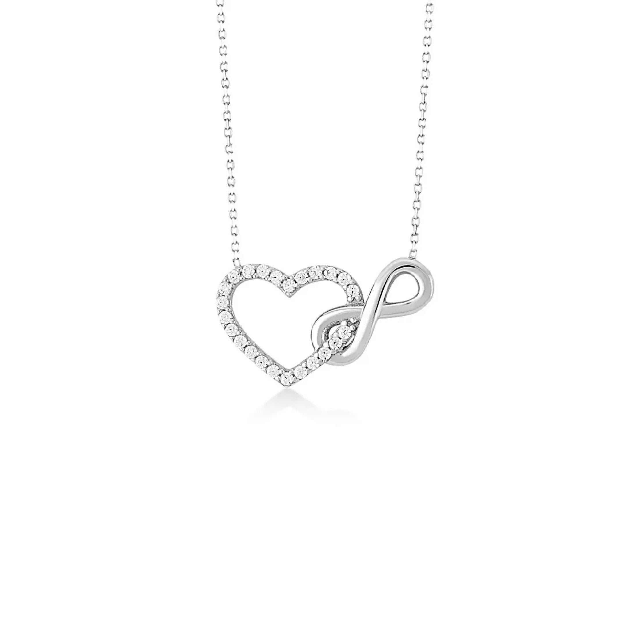 Silver infinity heart necklace