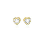 Gold heart stud earrings