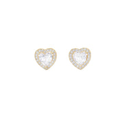 Gold heart stud earrings