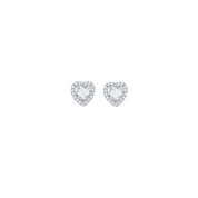 Silver heart stud earrings