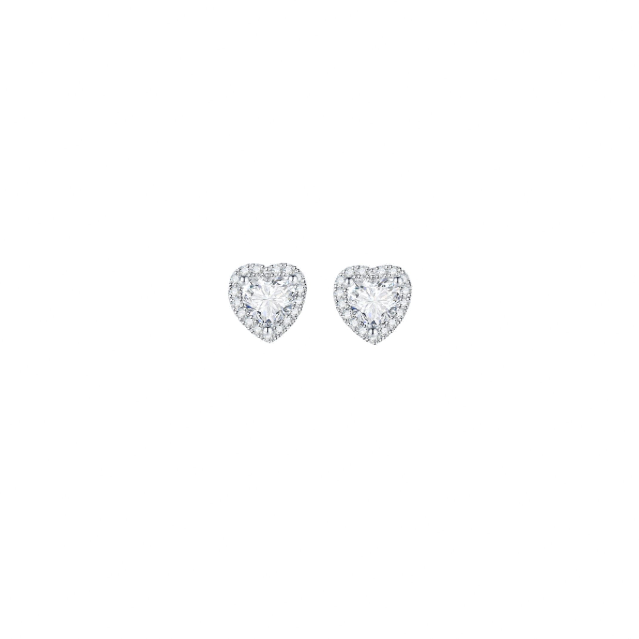 Silver heart stud earrings