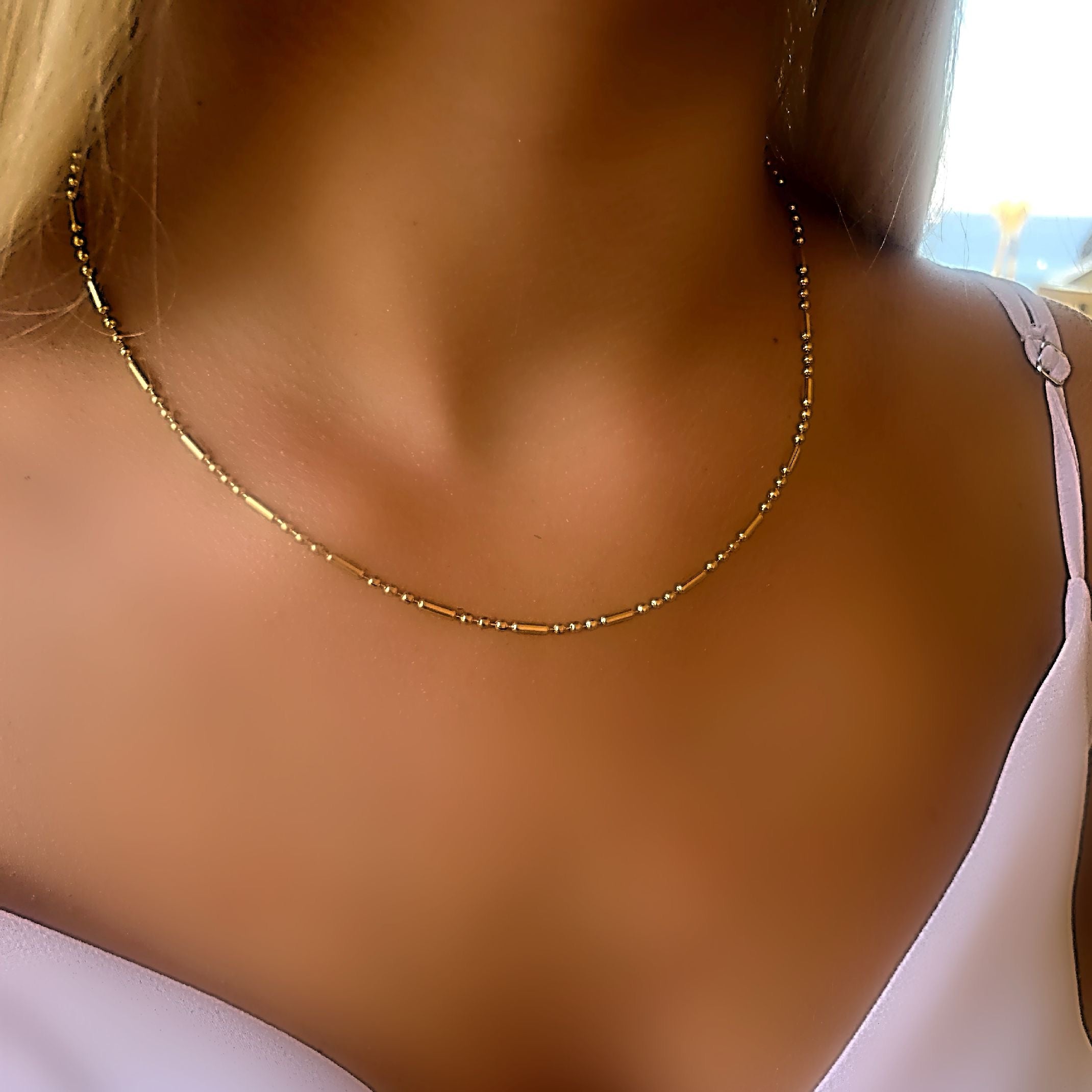 Gold bead chain