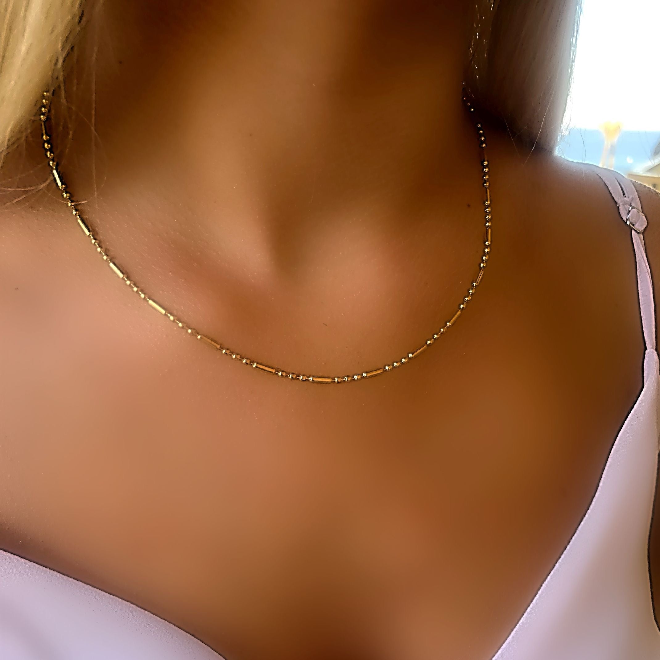 Gold bead chain 