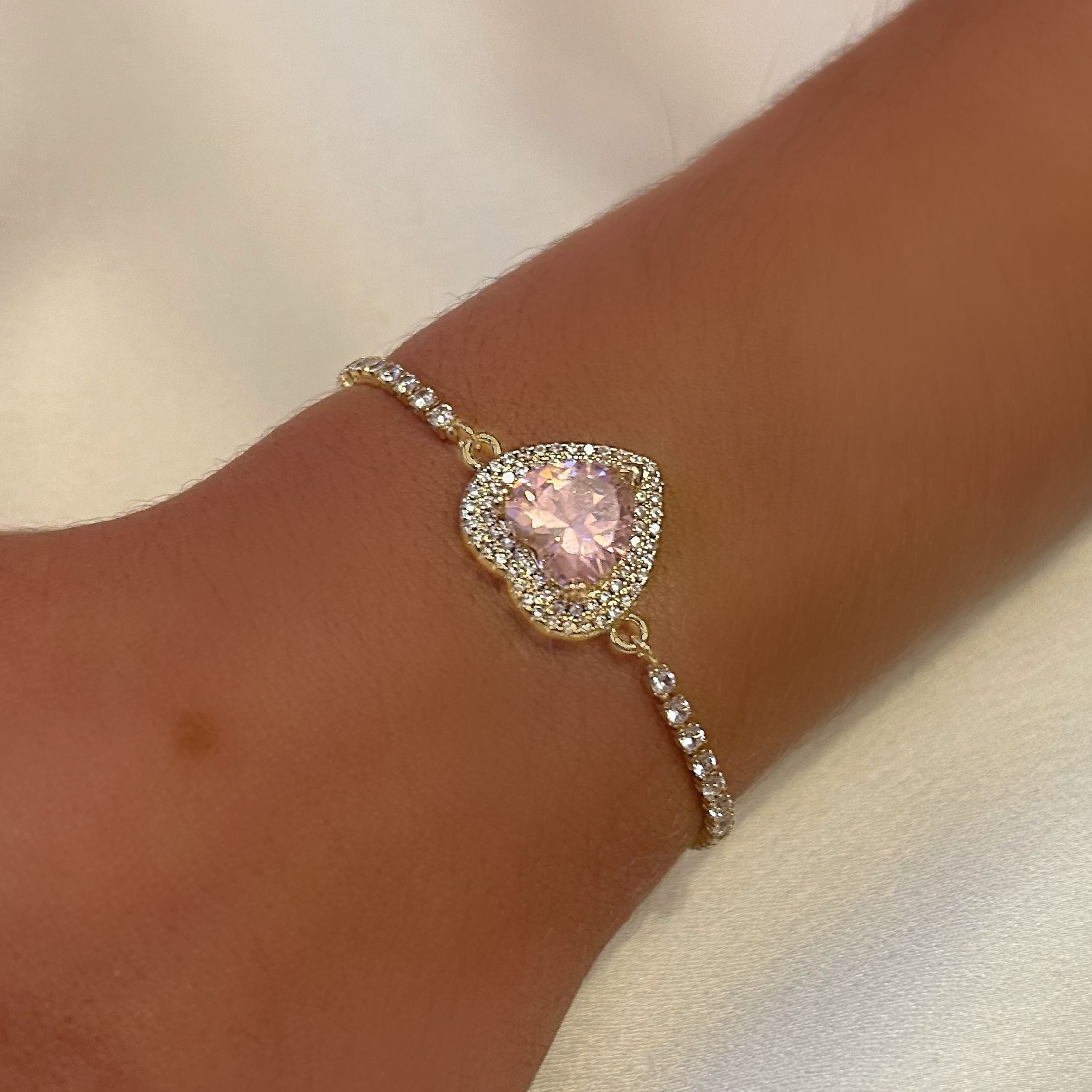 Pink heart bracelet