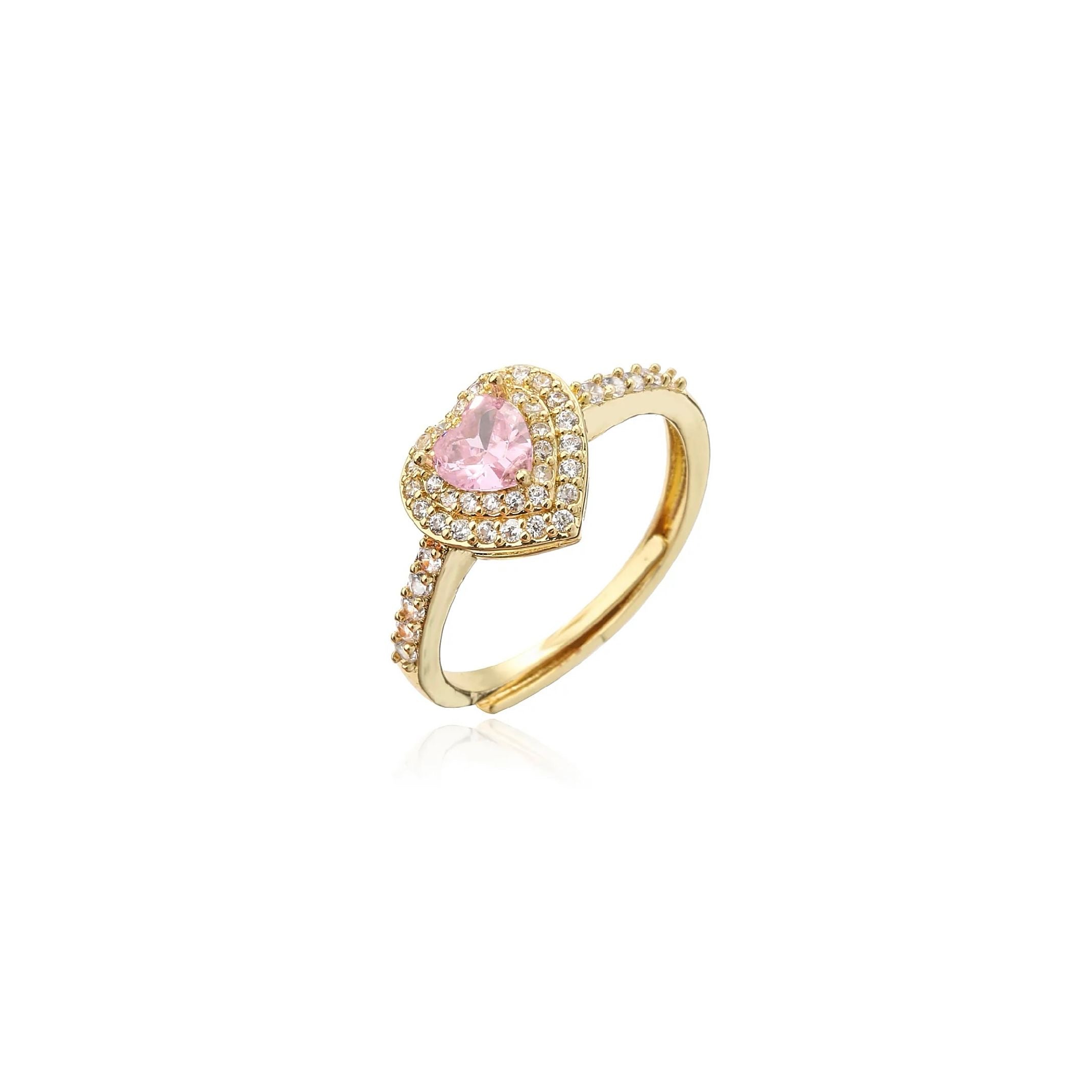 Pink heart ring