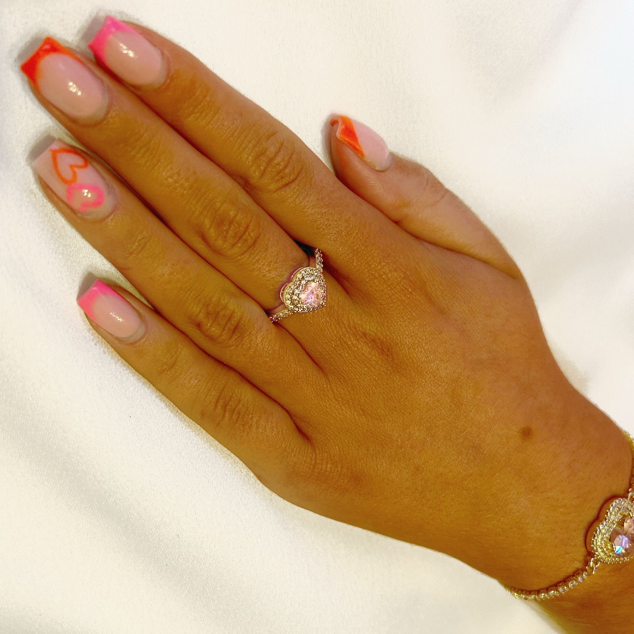 Pink heart ring