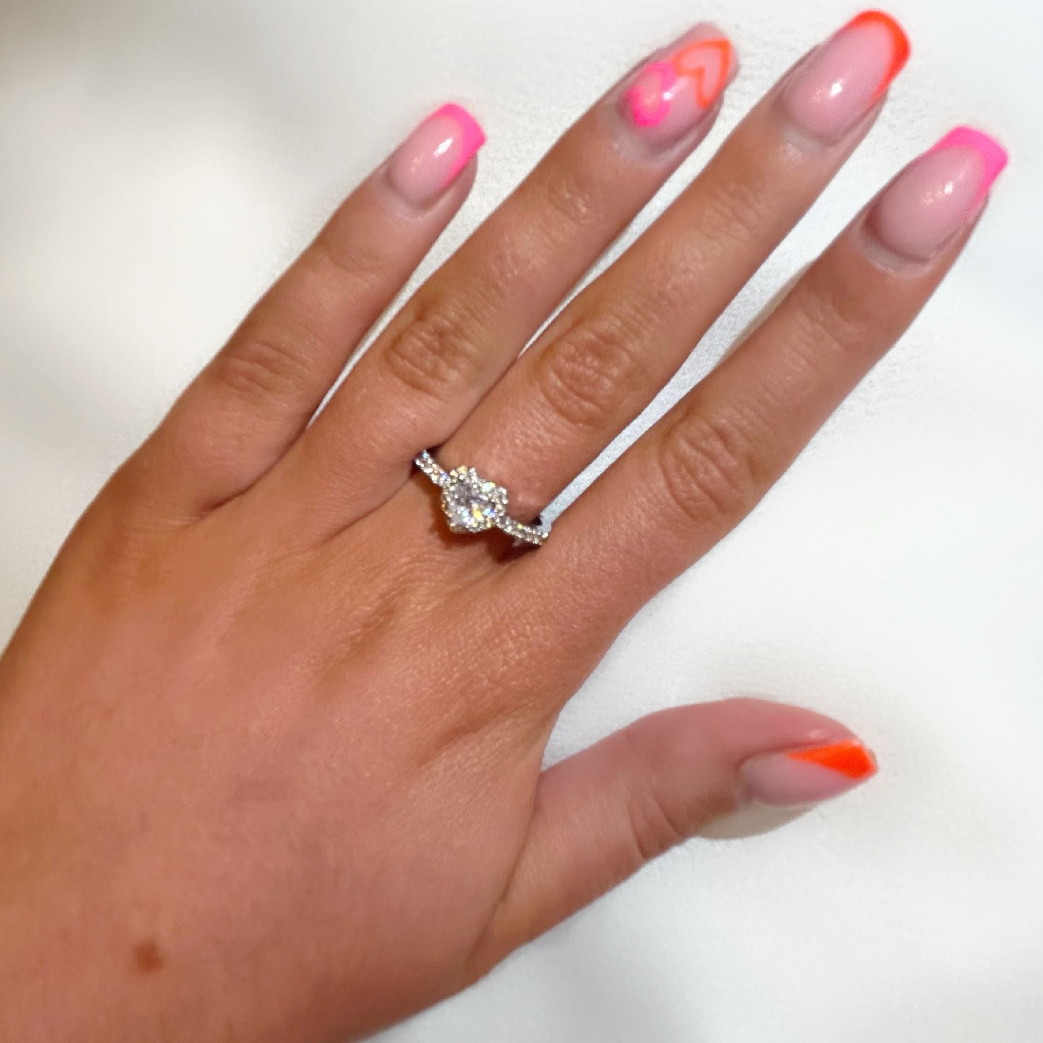 Silver heart ring