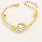 Gold diamond pendant bracelet