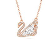 Rose gold swan necklace