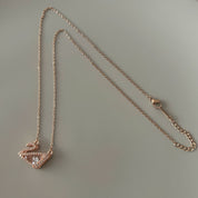 Rose gold swan necklace