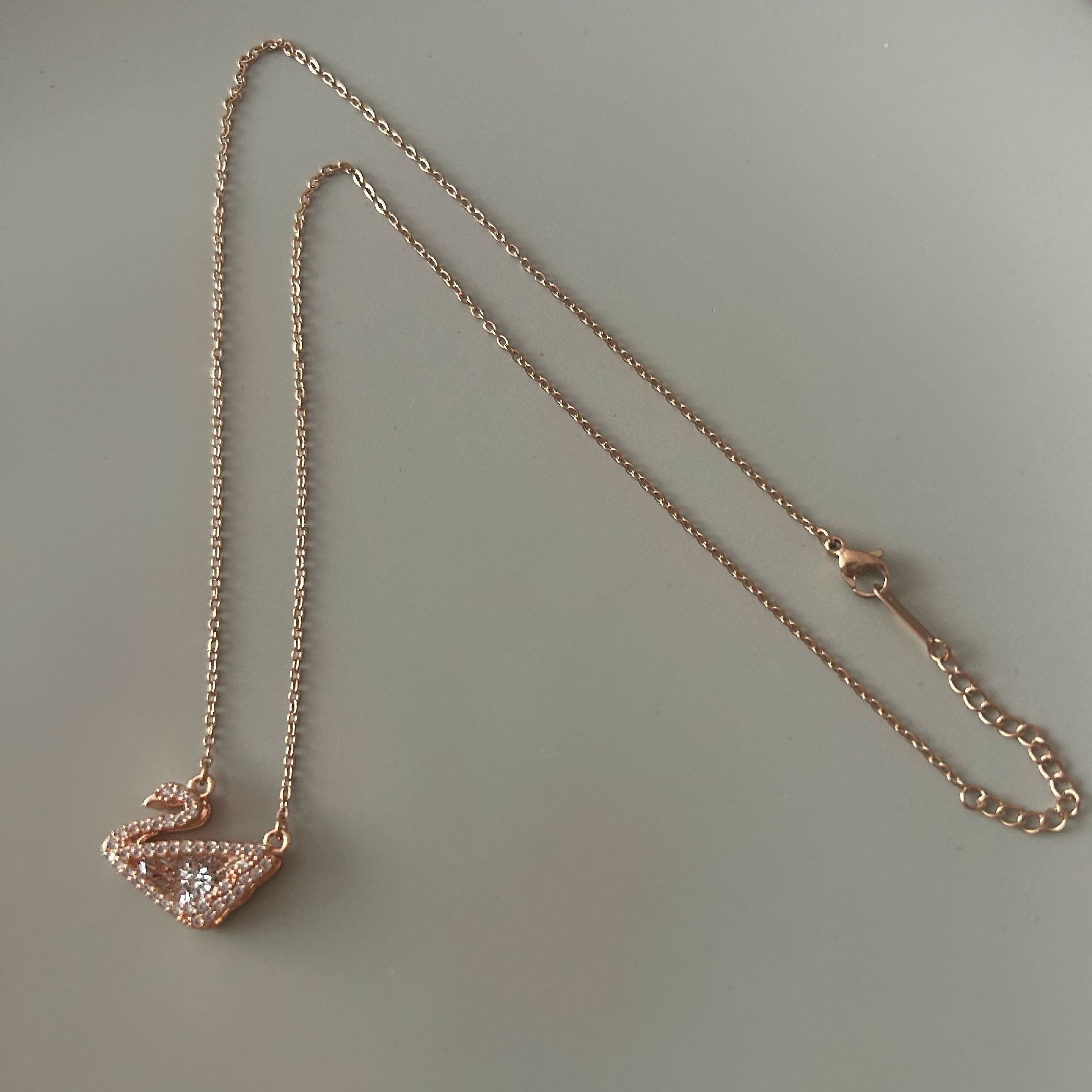 Rose gold swan necklace
