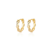 Gold Twist Huggie Hoop Earrings