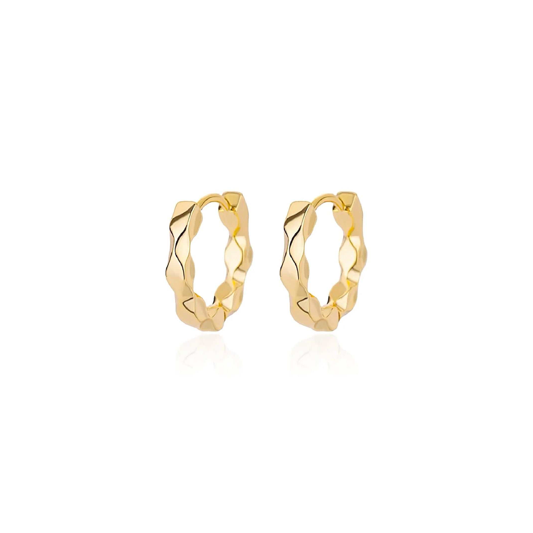 Gold Twist Huggie Hoop Earrings