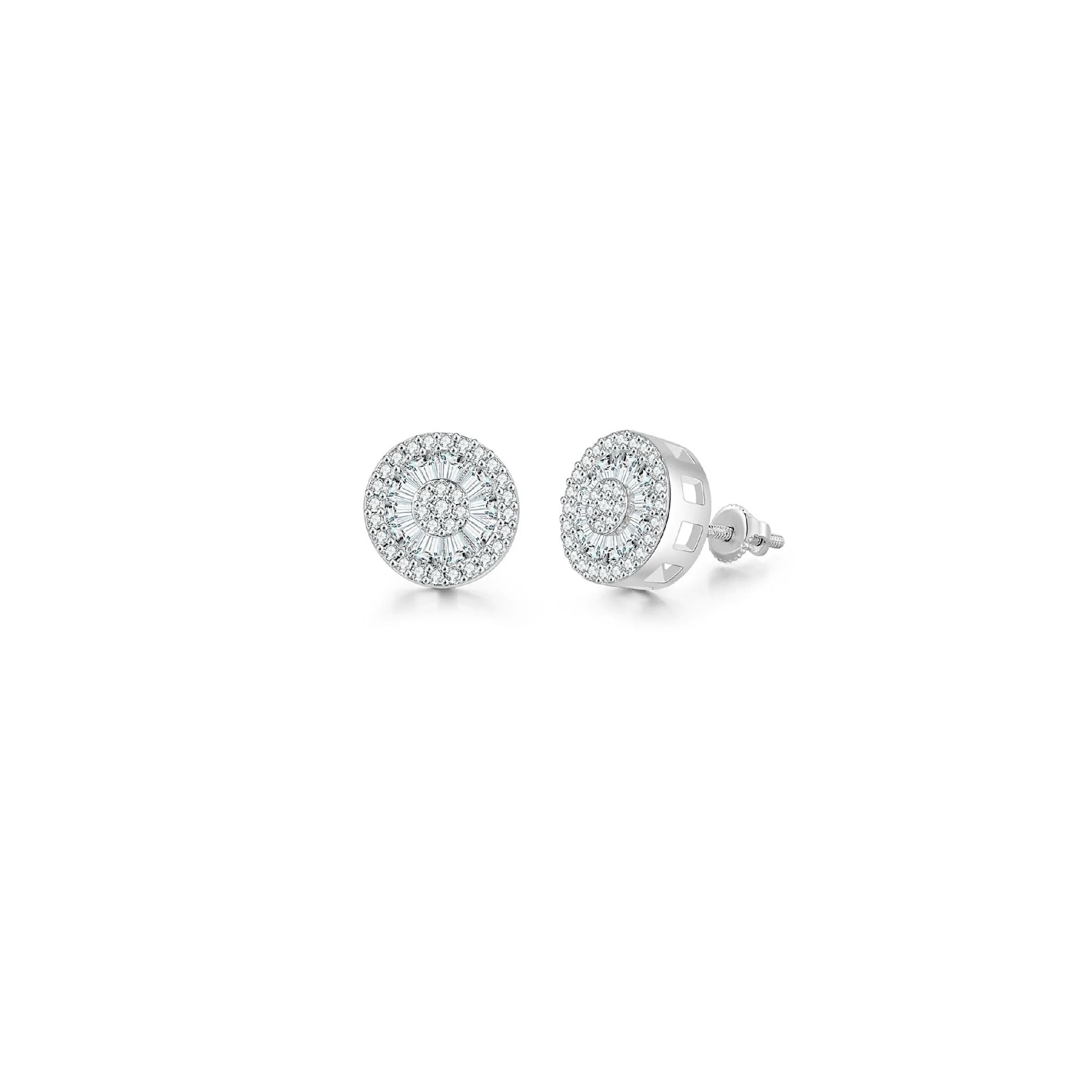 Silver diamond stud earrings