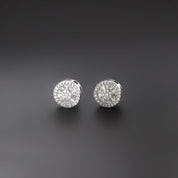 Silver diamond stud earrings