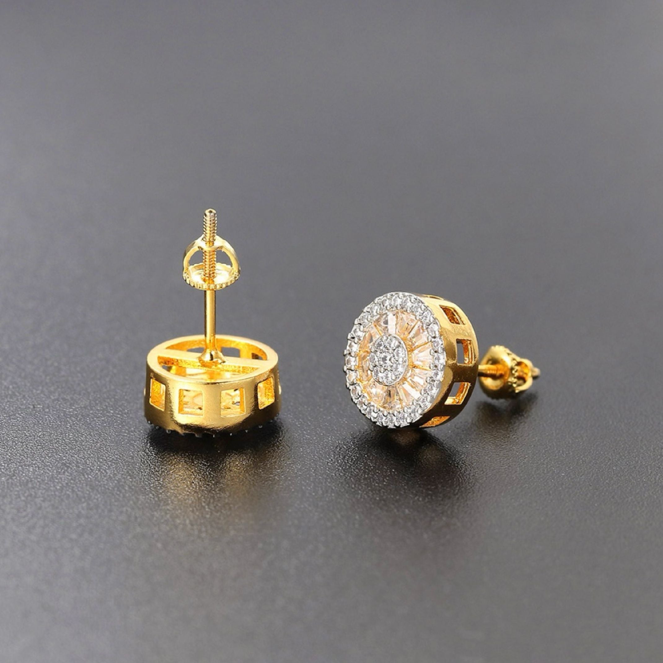 Gold Diamond Stud Earrings