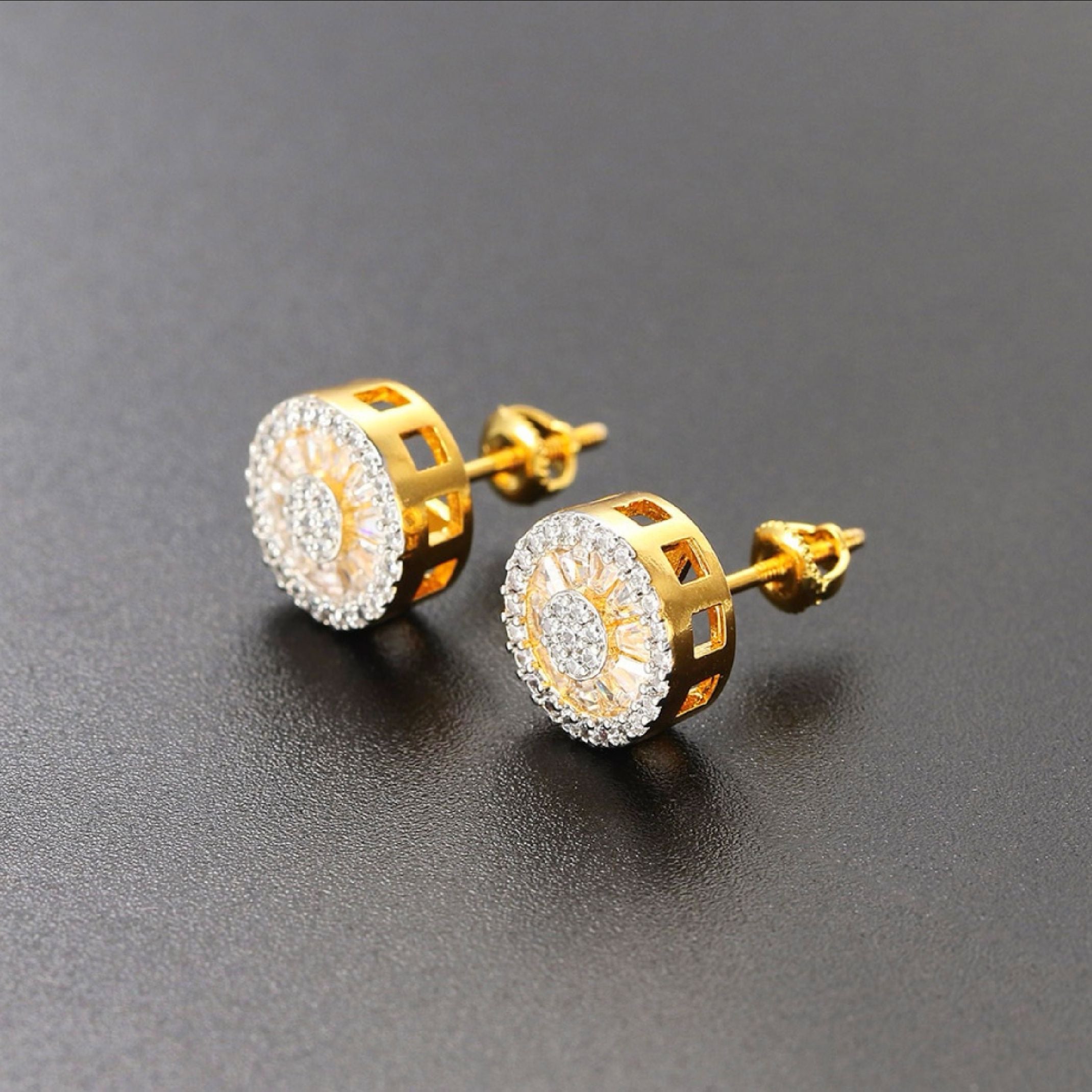 Gold Diamond Stud Earrings