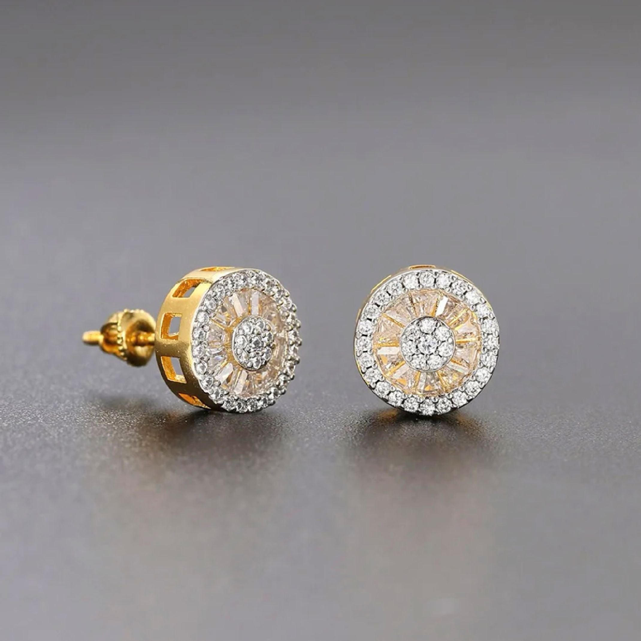 Gold Diamond Stud Earrings